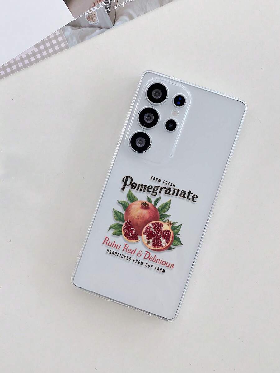 1 件个性化石榴字母图案透明防震 TPU 手机壳，适合作为送给伴侣和朋友的节日礼物，兼容三星、Nothing、Pixel、INFINIX、Redmi 系列 - 彩色 - 查看 1
