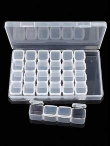 28-Grid Diamond Painting Diamond Storage Box, Container For Diamond Painting Embroidery Accessories,Jewelry Box Jewelry Storage Box Send Label Sticker Without Diamonds,No Tool Kit - trắng - Xem 7