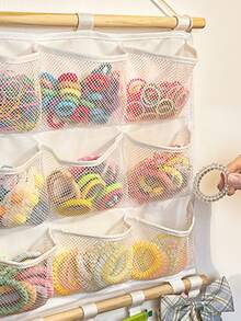 1 pieza Organizador de accesorios para el cabello, soporte para diademas, adecuado para niñas, con ganchos para almacenar pasadores, diademas y accesorios para el cabello, se puede colgar en la pared, ideal para decorar la habitación del bebé, la guardería, la habitación de las niñas, se puede colgar en la pared, la puerta o el armario, un gran regalo para baby shower, recién nacido - Blanco - Ver 3