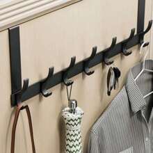 Gancio in alluminio nero, gancio per asciugamani da bagno, gancio per porta del soggiorno, gancio da parete spesso, appendiasciugamani