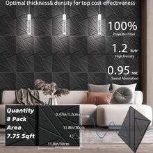 8 Pack Self-Adhesive Soundproof Wall Panels, 12 X 12 X 0.47 In Sound Proof Foam Panels For Walls, 1.2lb/Ft³ High Density, Thicker 0.47in, Acoustic Panels, Noise Dampening Panels Studio Black