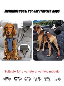 1pc Pet Car Seat Belt Retractable Leash, Heavy Duty Dog Harness Seatbelt - Ideal Pet Family Essential Dog Car Seat Car Seat Covers Dog Car Seat Cover Pet Car Seat - Black - View 12