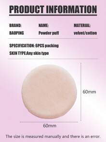 6 Skin Tones Single Side Pure Loose Powder Puff Makeup Puff Flocking Makeup Puff,Makeup,Cheap,Room Decor,Vanity,Travel,Bedroom,Makeup Accessories,Puff,Makeup Blender,Powder Puff,Makeup Sponge,Cheap,Stocking Stuffers,Makeup,Makeup Tools,Cheap Stuff,Gifts,Gifts For Women,Christmas Gifts - Beige - View 6