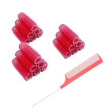18 PIEZAS Rizadores de cabello sin calor, rizadores de cabello profesionales para salón, herramientas para peinados rizados DIY, peine de cola de rata para mujeres con cabello corto y medio (2 cm x 6 cm), esenciales para volver a la escuela, viajes y vacaciones, accesorios para el cabello para mujeres