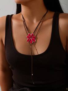 1 件多色花卉多巴胺项链吊坠，适合女性日常佩戴 - 花朵項鍊 - 查看 2
