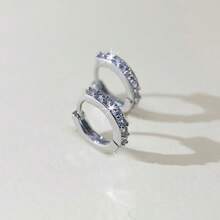 1 para kolczyków-kółek ze srebra próby 925 z cyrkoniami, klips do ucha, modny wisiorek dla kobiet, prezent świąteczny, biżuteria i akcesoria