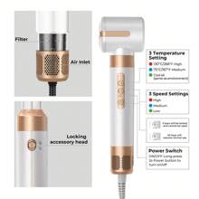 UKLISS Secador de pelo multifuncional 7 en 1 - Moldeador de aire, 110,000RPM, secado y peinado rápido, 7 accesorios portátiles desmontables: alisado y rizado en uno, fácil de usar, adecuado para el hogar, viajes, verano, cabello, parejas, vacaciones