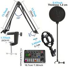 A Complete Audio Mixer Equipment Set, Professional Recording Studio Package For Live Streaming, Broadcasting, Recording, And Karaoke. - Black - View 3