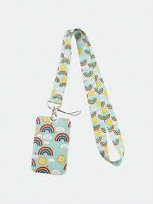 1 pieza Cordón para teléfono móvil con patrón de arcoíris de moda, cinta larga multicolor, soporte para llaves y tarjetas con diseño de arcoíris lindo, accesorio para coche, bolso, regalos escolares para madre, padre, graduación y maestro - Multicolor - Ver 17