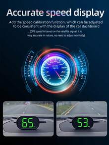 NUEVO Velocímetro GPS HUD Pantalla frontal digital del automóvil con luz de fondo verde Medidor de velocidad GPS KMH MPH para todos los accesorios de automóvil Accesorios de piezas de automóvil Enchufar y jugar Chipsets duales GPS+Beidou - Multicolor - Ver 6