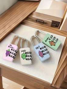 1pc Steel Wire 3-Digit Combination Lock, Luggage Password Lock, Steel Cable Lock, Mini Password Lock Set, Numeric Password Combination Padlock, Luggage Metal Password Lock, Mini Anti-Theft Lock Drawer Lock Hardware, Customizable Password Combination Lock