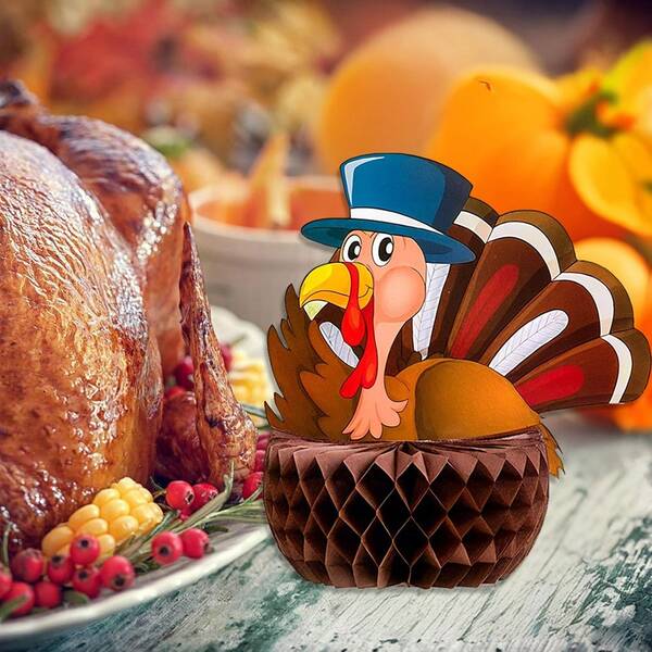 1pc Funny Cartoon Thanksgiving Paper Cutting Decoration, Suitable For Party, Home, School, Classroom Decor, Creative Handmade DIY, Spring & Autumn