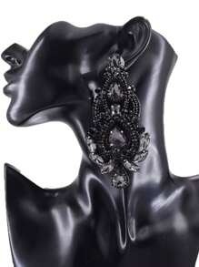 2入組玻璃花嫁婚禮吊墜耳環，女士少女禮物銀色