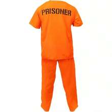 1 套成人角色扮演服装、监狱囚犯服装、万圣节服装