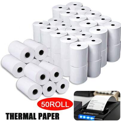 50x Bulk Rolls 57x38mm Premium EFTPOS Thermal Paper Cash Register Receipt