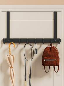 1 pieza Perchero de ganchos sobre la puerta, perchero de almacenamiento multifuncional de metal resistente con ganchos para colgar abrigos, toallas, bolsos, sombreros para la entrada, cocina, baño y sala de estar