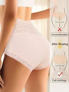 QUASTI 4pcs Women Lace Underwear High Waist Panties| Fashion Elegant Lace Trim & Breathable Fabric| Comfortable Seamless Briefs For Holiday Gifts, Daily Wear & Summer Bestsellers - Màu hỗn hợp - Xem 5