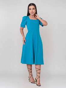 Milimetrica Kit 2 Women's Midi Dress Evangelical Fashion Elegant Princess Sleeve Evangelical Congregate - Xem 9