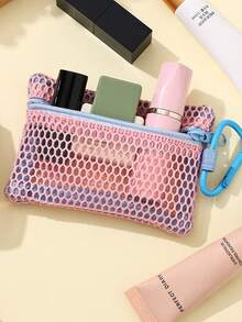 Transparent Mesh Pouch Coin Purse, Mini Lipstick Coin Pouch, Fashionable Portable Hanging Square Mesh Bag - Multicolor - View 5