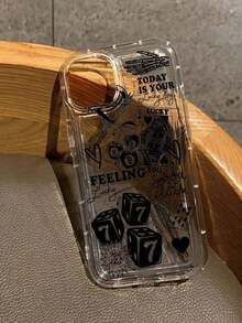 Dices & Pokers Cherries Slogan Pattern Silicone Phone Case 360 Degree Full Protection Compatible With Apple 16/11/12/13/14/15/15pro/15 Plus/15 Promax/7plus/8plus/X/Xs Max/Xr/11pro/12pro/13pro/14pro/12mini/13mini/11promax/12promax/13promax/14promax/14plus/6/6s/6plus/7/8/16Pro/16plus/16promax/Se & Galaxy A54/A14/A12/A13/A15/A32/A33/A24/A52S/S20/S21/S22/S23/S24/S23Plus/S24ultra Waterproof Shockproof Anti-Fall Scratch Resistant - 款式1(1pc) - 查看 3