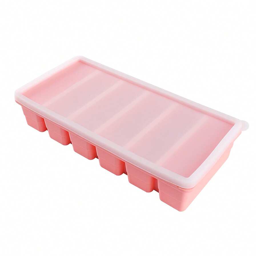 NECOOKS Silicone Soup Freezer Molds, 6-Cavity Freezer Tray With Lid, Ice Cube Trays Large Soup Freezer Containers Molds For Freezing Broth, Sauce, Leftovers - Hồng - Xem 1