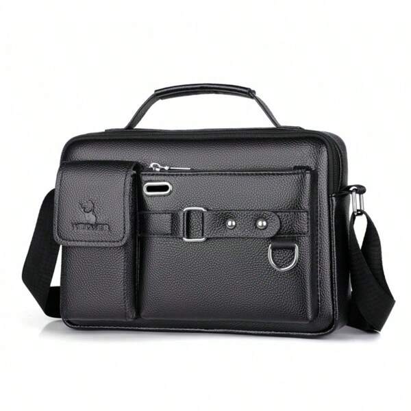1pc Men's Casual Crossbody Bag, Large Capacity, Versatile, Multifunctional Shoulder Bag, Minimalist Style, Suitable For Business, Commute And Leisure