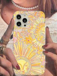 Abstract Sun Heart Liquid Silicone Mobile Phone Case Full-Body Protection Shockproof Anti-Fall TPU Soft Rubber CaseFOR-YOUR-BELOVED-PHONEFashionable - Kiểu 1 (1 cái) - Xem 7