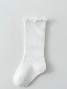 1 Pair Baby Mid-Calf Socks, Thin Cotton Ruffled Socks For Kids, Spring/Autumn - Multicolor - View 21