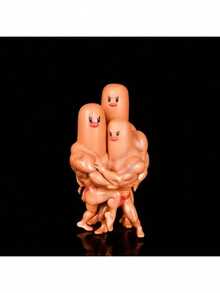 1pc Funny Muscular Man Shaped Figurine, GK, Mole Brothers, Humorous Decorations, Anime Figure, Desktop Decor, Gift, Creative & Interesting