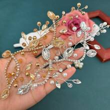 1 Stück farbige Kristall Braut Haarzubehör für Frauen, elegantes Haarband Kopfschmuck für Hochzeitskleid, handgemachter Haarreifen, geeignet für Hochzeit, Verlobung, Abschlussball