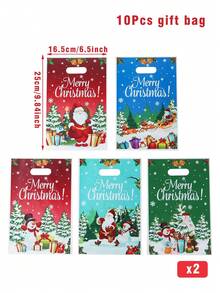 50pcs Christmas Gift Bags Handbags,Santa Claus Snowman Christmas Tree Design Plastic Bags,Holiday Party Favor Bags,Christmas Gift Decoration Bags, Merry Christmas Decorations,Christmas Party Supplies, Christmas Small Gift Bags,Shopping Small Goods Wrapping Bags,Christmas Gift Wrap Supplies,Perfect For Small Presents