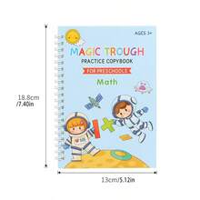1 Stück Englisches Handschriftübungsheft, Spaß mit Mathe & Malen für Anfänger, Arbeitsheft für Stiftkontrolle-Training