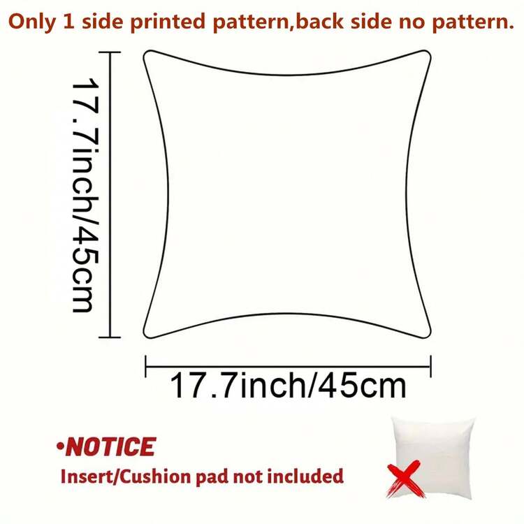 2D Printed 1pc Vintage Dandelion Or Hydrangea Design 45x45cm Plush Pillow Cover, Non-Embroidered, Zipper Closure, Machine Washable - Ideal For Home And Office Decor, Single-Sided Print, Pillow Insert Not Included - Multicolor - View 7