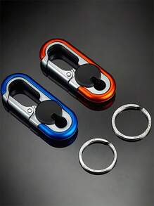 高级合金双环钥匙扣，商务钥匙扣，时尚男士钥匙扣，金属钥匙扣，汽车造型钥匙扣，适合所有年龄段 - 彩色 - 查看 18