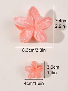 3 件套发夹组合，渐变大理石图案，雏菊花设计，适合海滩度假，春夏季发饰时尚爪夹女士发夹休闲发夹花夹头发秋季配饰秋冬 - 彩色 - 查看 4