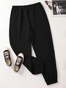 Customized Women's Sports Sweatpants - Customized Fleece And Thickened Pants, Add Your Text, Choose Font And Color, Sweatpants Customization, Custom Autumn And Winter Special Sports Pants, Design Your Own Personalized Pants As A Gift For Girlfriend, Family, Yourself, Anniversary, Festival, Etc. Customized Gifts, Customized Pants, Customized Text Pants, Women's Pants - Black - View 3