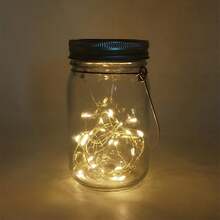 Solar Mason Jar Lid String Lights, 3/6/9/12/30Pack 20 Led 6.6FT String Fairy Star Firefly Jar Lids Lights With Hangers Included (Jars Not Included), For Mason Jar Patio Garden Wedding Lantern - Warm white light - View 10
