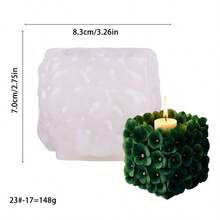 1 件方形绣球花和牡丹形硅胶蜡烛模具，DIY 牡丹花香氛扩散器装饰手工工艺模具 - 白色 - 查看 10