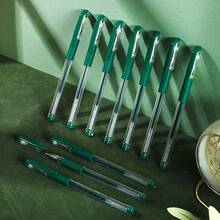 12 Pens A Box Of Green Gel Pen -0.5mm Tip, Smooth Writing, Green Ink, Durable Ink - Perfect Office Supplies/School Supplies - Green - View 7
