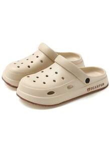 男女通用镂空洞洞鞋，2025新款夏季户外EVA防滑简约凉鞋，女士情侣沙滩拖鞋