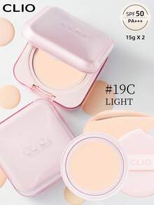 Clio K-Beauty KILL COVER MESH GLOW ESSENTIAL CUSHION FOUNDATION SET,15g*2 [Refill Included] , SPF50+ PA++++, Flawless Glass Skin, Glowy Skin Makeup, Moisturizing & Hydrating, No Powder Feeling, Lightweight, Buildable Coverage, ,Korean Makeup - 19C LIGHT - View 2