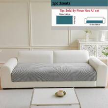 1 pieza Funda de sofá de estilo bohemio de felpa gruesa, con acolchado artesanal, antideslizante, universal para todas las estaciones, lavable a máquina, apta para mascotas, de tela de felpa suave - Perfectamente adecuada para la decoración del hogar en la sala de estar, dormitorio y oficina.