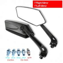 Espejos retrovisores universales de 8 MM/10 mm para motocicleta, perfectos para scooter eléctrico, ebike, motocicleta y bicicleta de montaña, ajustables y rotables 360°