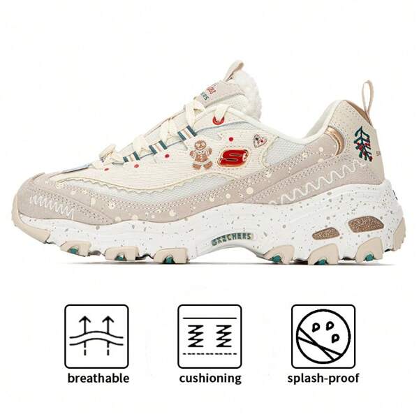 Skechers D'LITES Series Lace-Up Sports Shoes, Panda Shoes With Plush Lining, Shock Absorbing Retro Women's Outdoor Sports & Casual Shoes 149257