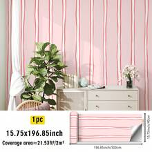 SUPSTICKER 1 rouleau de papier peint adhésif moderne et minimaliste à motif rayé, facile à décoller et à coller. Convient pour la décoration murale du salon, de la chambre, des armoires, des bureaux, des salles de classe, des dortoirs. Papier peint, stickers muraux, décoration murale, décoration de chambre, décoration de cuisine de 15,75*78,74/118,11/196,85 pouces