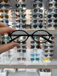 Retro  With Small Oval Frame, Can Be Combined With Myopia Degree - 黑色 - 查看 2
