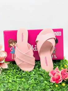Girls' Flat Sandals, Slide Molekinha, Comfortable Youth - Napa Rose - View 7