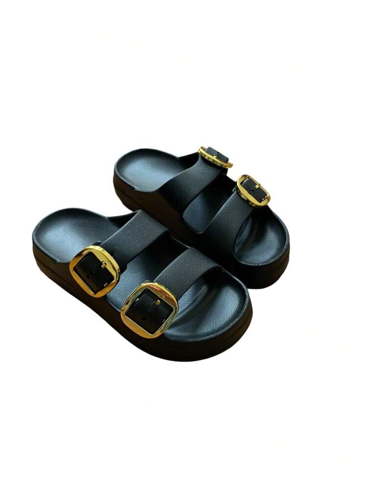 Sandalias de Plataforma Casual Chic para Mujer  Polietileno    Sandalia  Casa    Verano - Negro - Añade 5