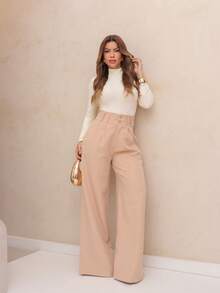 YING ZI Women Pants - Màu be - Xem 3