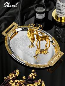 shoxil 1/3 dużej tacki z odpinanymi uchwytami, taca do serwowania, talerz obiadowy, taca do przechowywania, taca dekoracyjna, odpowiednia do domu, na kemping, na spotkania